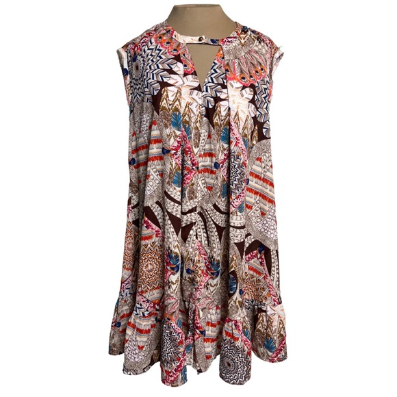 Umgee Print Smock Dress - Picture 1 of 8